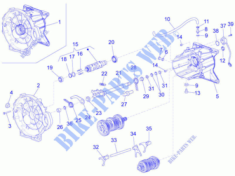 Schaltgetriebe / Schaltgabel / Desmodrom. für MOTO GUZZI Eldorado E3 ABS 2016