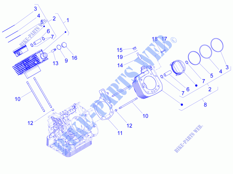 Zylinder   Kolben für MOTO GUZZI Eldorado E4 ABS 2016
