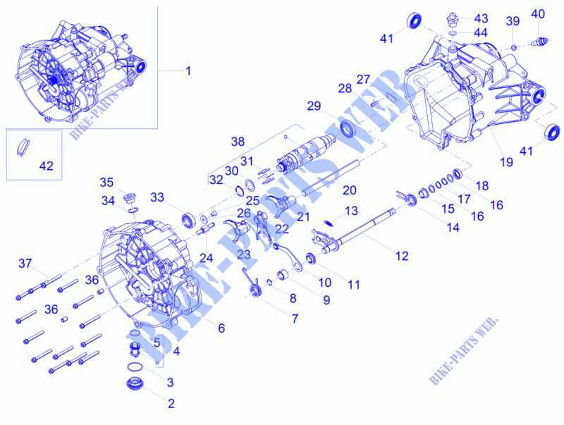 Schaltgetriebe / Schaltgabel / Desmodrom. für MOTO GUZZI V7 III Anniversario 750 E4 ABS 2017