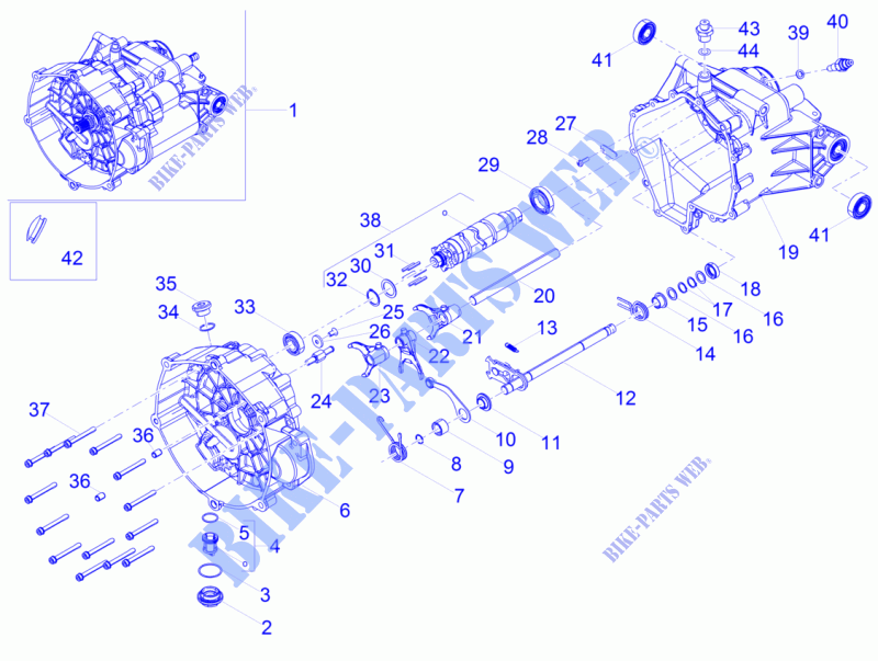 Schaltgetriebe / Schaltgabel / Desmodrom. für MOTO GUZZI V9 Bobber 850 E4 ABS 2017