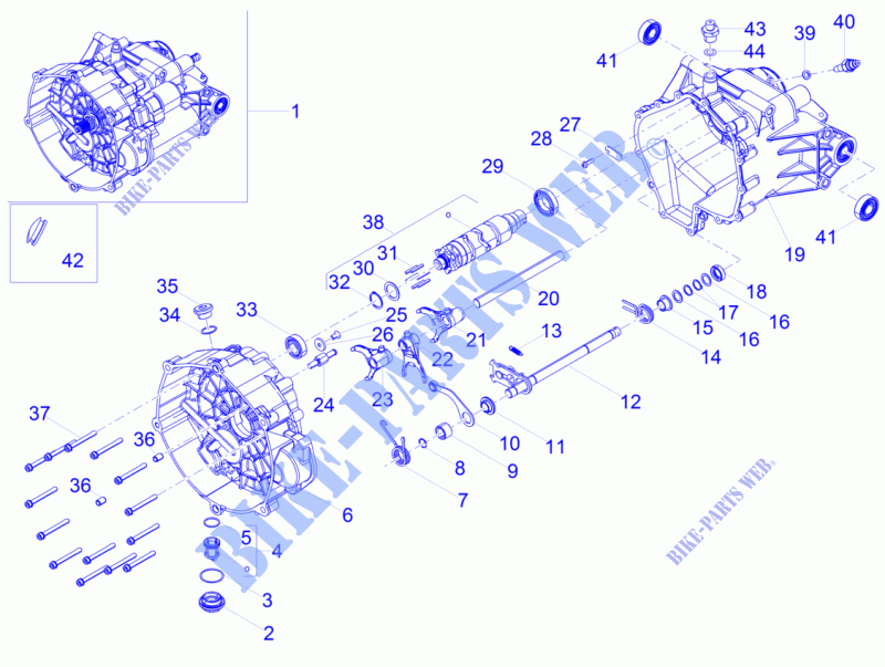 Schaltgetriebe / Schaltgabel / Desmodrom. für MOTO GUZZI V9 Roamer 850 E4 ABS 2017
