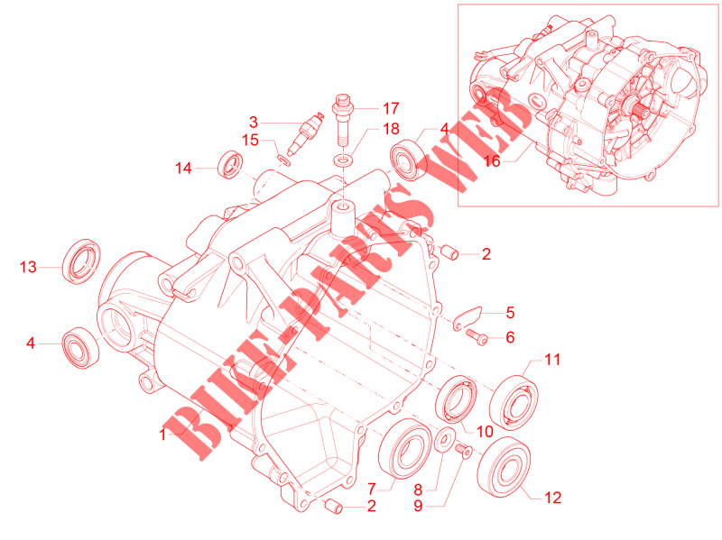 Getriebegehäuse für MOTO GUZZI V7 II Stone ABS 2015